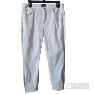 *Talbots White Jegging Crop Denim Stretch Jeans Size 8 Coastal Grandma Cowgirl